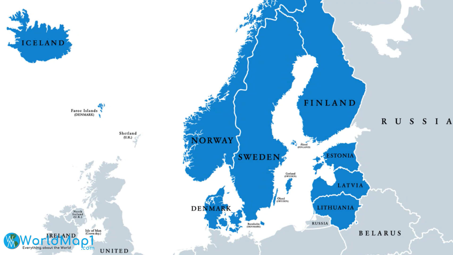 Estonia and Scandinavian Baltic Countries Map